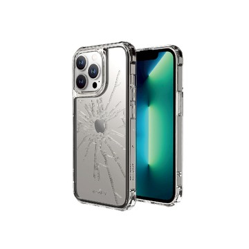 ABSOLUTE｜iPhone 13 Pro Max 6.7吋專用 電子蝕刻技術防摔抗變色抗菌大猩猩玻璃保護殼-裂紋