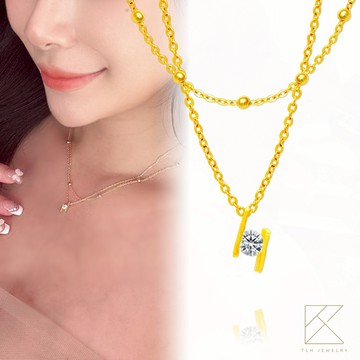 【快速出貨】【TLH】黃金墜項鍊 純金999 夜空星光 約重0.19錢±0.03