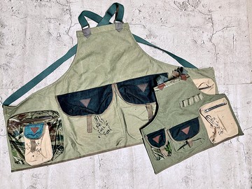 手工製作牛仔拼接工裝造型小童兒童圍裙