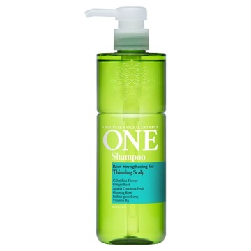 台灣 ONE 強健髮根洗髮精 植物萃取配方 人蔘萃取 印度醋栗果 維生素B3 促進頭皮健康 強化脆弱髮質  480ml  1瓶