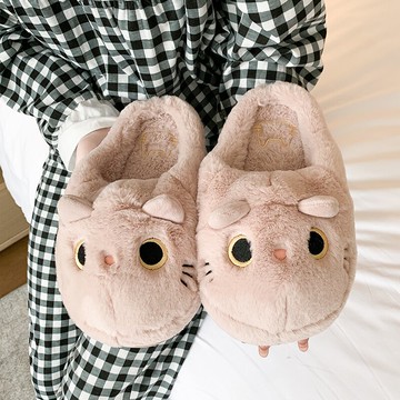 軟萌可愛包頭拖鞋女百搭秋冬網紅請求防滑保暖毛絨室內毛毛棉拖鞋