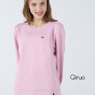 【Qiruo 奇若】秋冬專櫃長袖粉紅色造型T桖 1821A 休閒上衣
