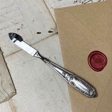 *50935-絕美法國古董800純銀拆蠟刀