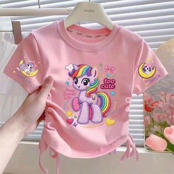 台灣出貨小馬寶莉女童純棉新款短袖T恤中大童2026夏季兒童上衣可愛ins半袖