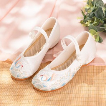 古風鞋子女漢服鞋復古中國風繡花鞋內增高古裝鞋子漢元素鞋布鞋