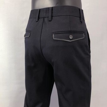 一線品牌尾貨剪標彈力厚壓膠印花戴蓋后袋休閑褲直筒褲長褲秋冬男