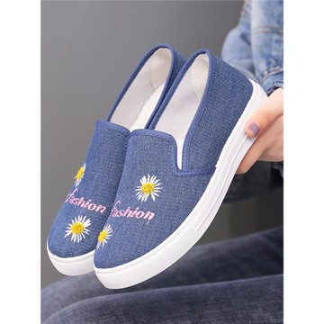 老北京布鞋女牛筋底舒適工裝鞋中學生單鞋不累腳工作鞋磨砂帆布鞋