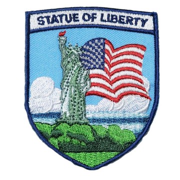 DIY刺繡徽章 美國 自由女神 熨斗臂章熨斗布貼 電繡貼布繡 熨燙刺繡徽章 胸章 立體繡貼 裝飾貼 繡片貼 燙布貼紙_廠商直送