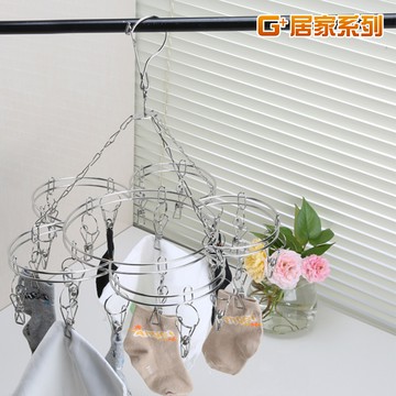 【G+居家】2組不鏽鋼梅花型曬衣夾20夾(曬襪夾/防風襪架/曬襪架/防風晾曬架)