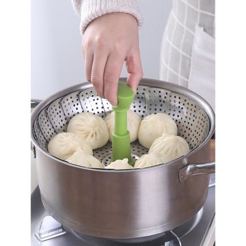 帶手柄可伸縮蓮花形蒸籠盤家用不銹鋼蒸菜格篦子迷你圓形包子蒸架