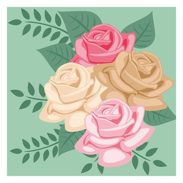 ARTLIFE 數字油畫DIY DR071 20 x 20cm  玫瑰心  1個