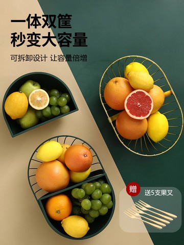水果盤北歐風格鐵藝果籃簡美網紅糖果零食盤客廳家用茶幾輕奢果盆