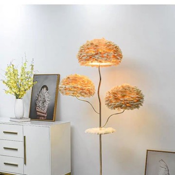 立燈/落地燈 天然鵝羽毛落地燈客廳臥室輕奢網紅ins直播間裝飾氛圍臺燈立式燈J-21公司貨