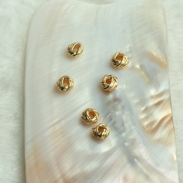 TL-(50pcs)-14k包金麻花纏繞隔珠diy手工飾品配件項鍊手鏈不規則串珠資料