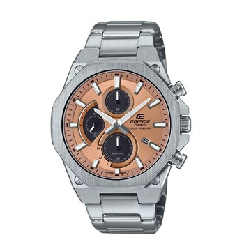 【CASIO 卡西歐】EDIFICE 太陽能電力 輕薄 質感銅  藍寶石水晶玻璃 EFS-S570D-5A_44mm