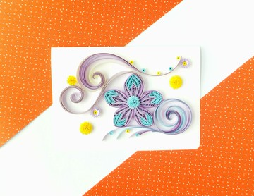 手作捲紙卡片-最好的祝福 紫戀  感謝卡 萬用卡