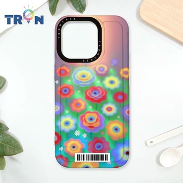 TRON iPhone 16 Pro 炫彩玫瑰花朵 防摔太空載具殼 透白 軟硬 手機殼