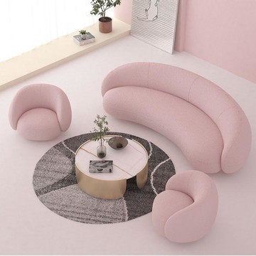 【台灣公司 可打統編】免運 沙發 創意沙發 北歐弧形絨人接待沙發異形辦公羊羔婚紗工作室異性沙發樓單人沙發 可開發票 全館六折 工廠現貨直銷 新品特價 c9241