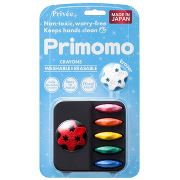 Primomo 普麗貓趣味蠟筆(花瓣型)6色-附橡皮擦