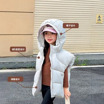 兒童羽絨棉馬甲冬季新款男女童寶寶棉衣嬰兒洋氣保暖童裝棉服背心鑫弘-萌寶童裝
