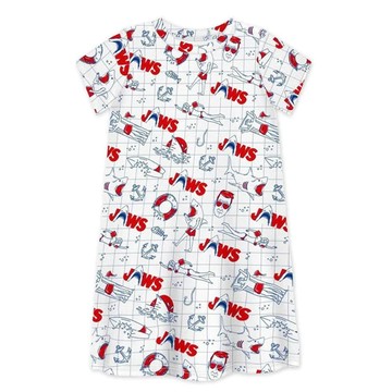 英國 SLEEP NO MORE - 100% 有機棉短袖連身裙-大白鯊JWAS/漫畫塗鴉 (4-6 Y)
