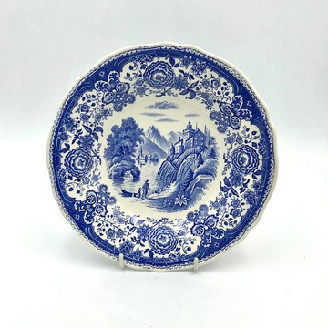 維勒魯瓦和博赫藍布爾根蘭深板|復古藍白盤子 |復古維勒魯瓦