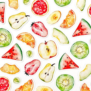 切片水果 閃亮貼紙