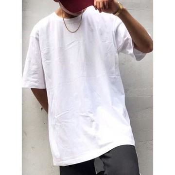 oversizet恤男女街舞短袖加大碼圓領寬松男素色T恤 嘻哈半袖純棉