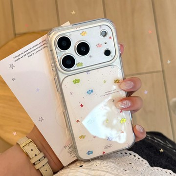 韓系簡約風鎏金星星小花朵防摔殼 iphone17promax手機殼16 15 14 13 保護套 蘋果保護殼 不撞款