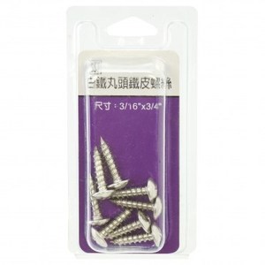 557 白鐵丸頭螺絲 3/16x3/4"