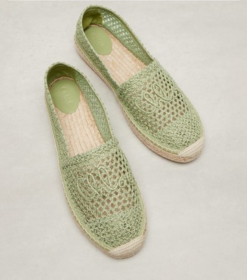 Chloé Isla leather-trimmed crochet espadrilles