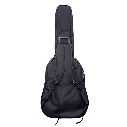 ギターバッグ 42インチ43インチのギターに適用（ジャンボタイプ対応） 12mmスポンジ入りJumbo Guitar Gig Bag ギターケース リュック型 手提げ (ブラック)