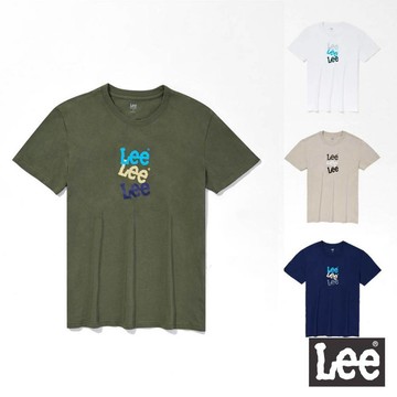 Lee 三色層疊小LOGO短T 男 Modern LL220345 棕97W 綠ANL 藍ANJ 白K14