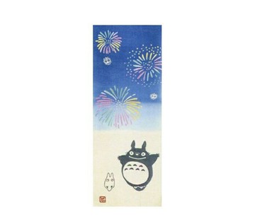 真愛日本 日本製和風手拭本染巾 龍貓花火 龍貓 手拭本染巾 純棉毛巾 長毛巾 擦手巾 毛巾 4990593201099