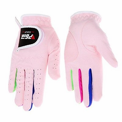 1セット 子供ゴルフグローブ 両手用 全天候型 柔らかい 繊維布 ピンク 14