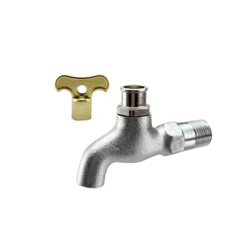 特力屋加大霧面公共栓 附鎖匙 戶外壁式水龍頭