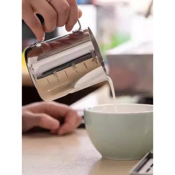 手沖咖啡拉花杯不銹鋼咖啡器具拉花神器打奶泡杯帶刻度尖嘴拉花缸