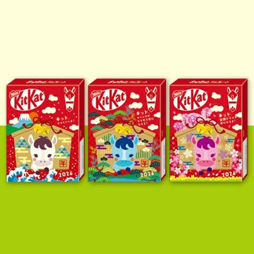 【江戶物語】雀巢 kitkat 馬年盒裝3入威化餅 隨機不挑色出貨 可可 餅乾 新年限定 壓歲錢包 丙午年 日本原裝