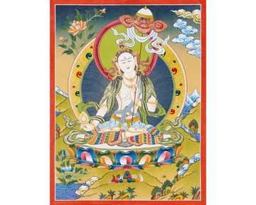 杜卡 白傘神  唐卡  和平與繁榮的守護者