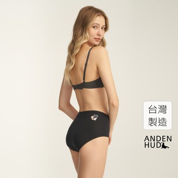 【Anden Hud】Nordic．超高腰三角內褲(黑-圍巾松鼠) 純棉台灣製