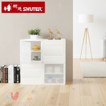 真心良品 樹德shuter KD-2936A悠活巧拼附門置物箱-4入