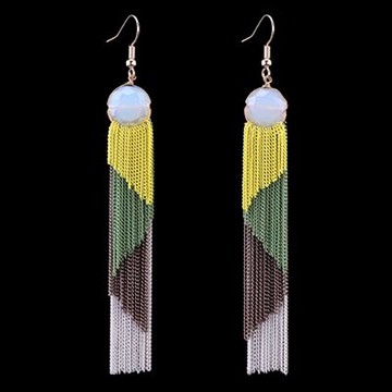 925純銀耳環水晶耳飾-波希米亞民族風彩色流蘇情人節生日禮物女飾品5色73jm54【獨家進口】【米蘭精品】