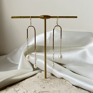 平衡系列-珍珠耳環