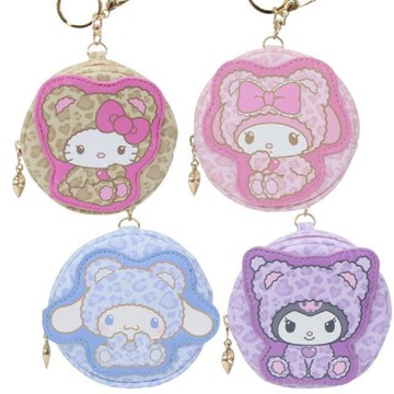 小禮堂 Sanrio 三麗鷗 皮質造型零錢包吊飾 (豹紋熊款) Kitty 大耳狗 酷洛米
