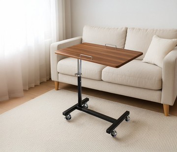 可360度旋轉桌面 移動升降桌 升降邊桌 x TPR靜音輪 小空間救星