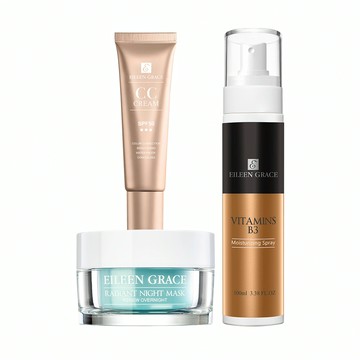 W晶靈光感CC霜30ML*1+維他命B3保濕噴霧100ml*1+保濕晚安凝膜50ml*1