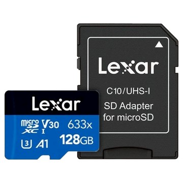 Lexar 雷克沙 High Performance MicroSDXC V30 UHS-1 A1 記憶卡 附轉接器 633X  128GB  1個