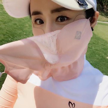 高爾夫防曬面罩韓國夏防曬golf冰絲口白色臉罩面紗女士服裝紫外線