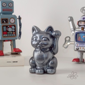 【woohuang】水泥材質 |  宇宙灰 三吋招財貓