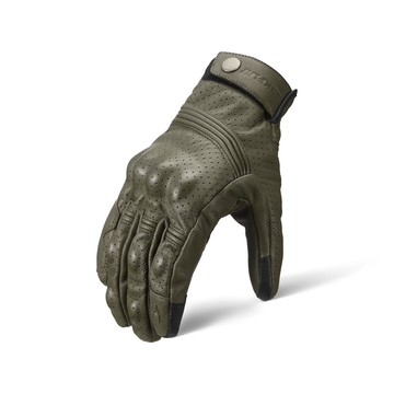 【復古騎士】SBKPLAY SR-21 橄欖綠 復古皮革 觸控防摔手套